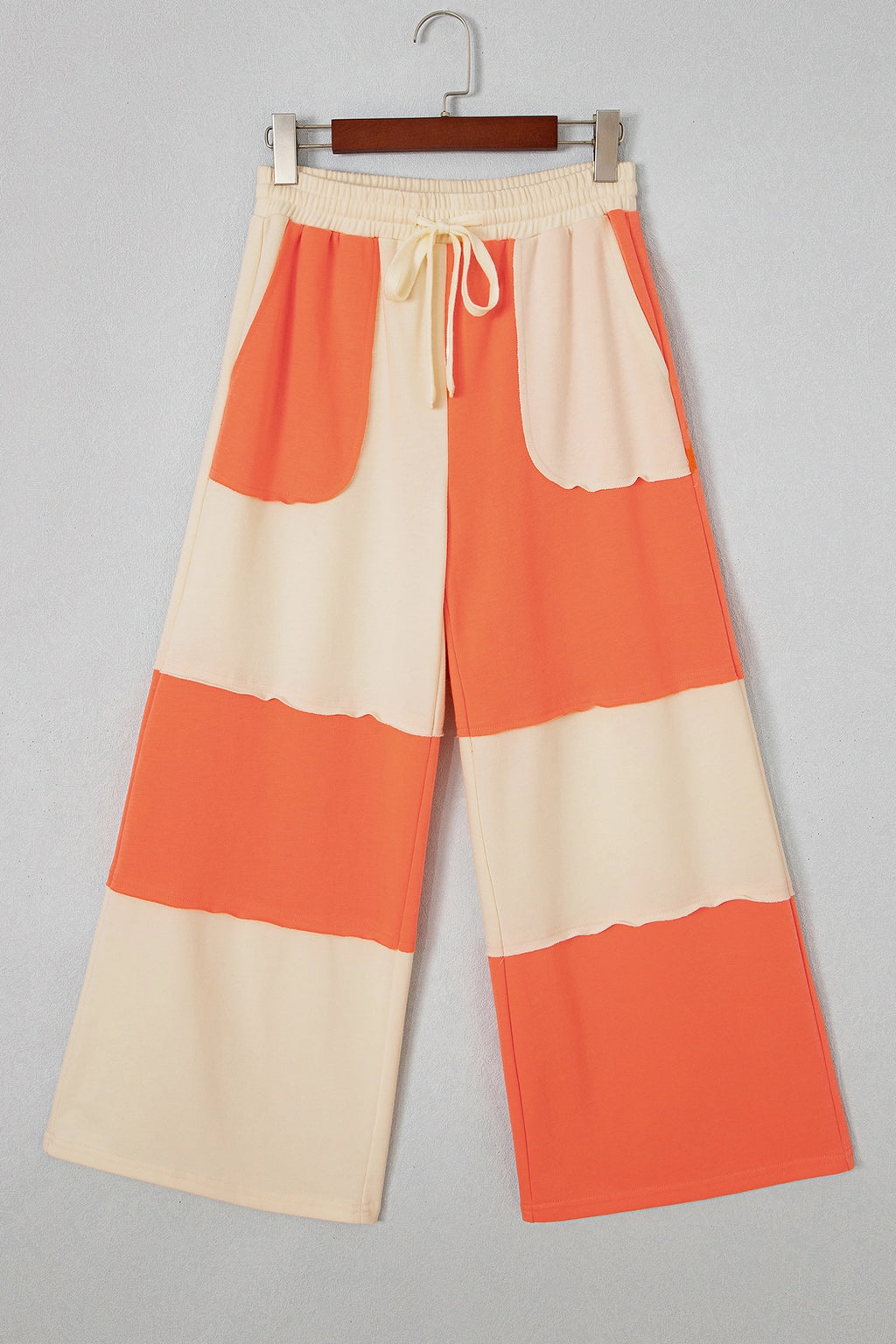 Piece by Piece Patchwork Pants – Orange/Cream