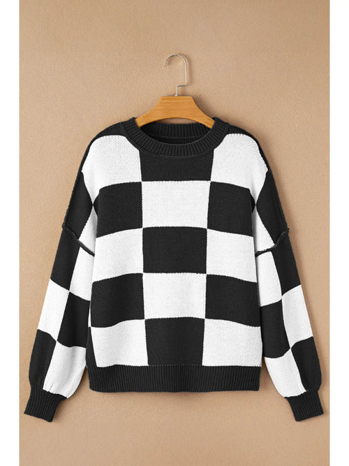 Check Me Out Black & White Sweater
