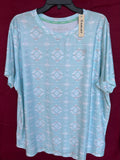 Resale - Ariat Women's Mint Green Aztec Print Short Sleeve Shirt NWT