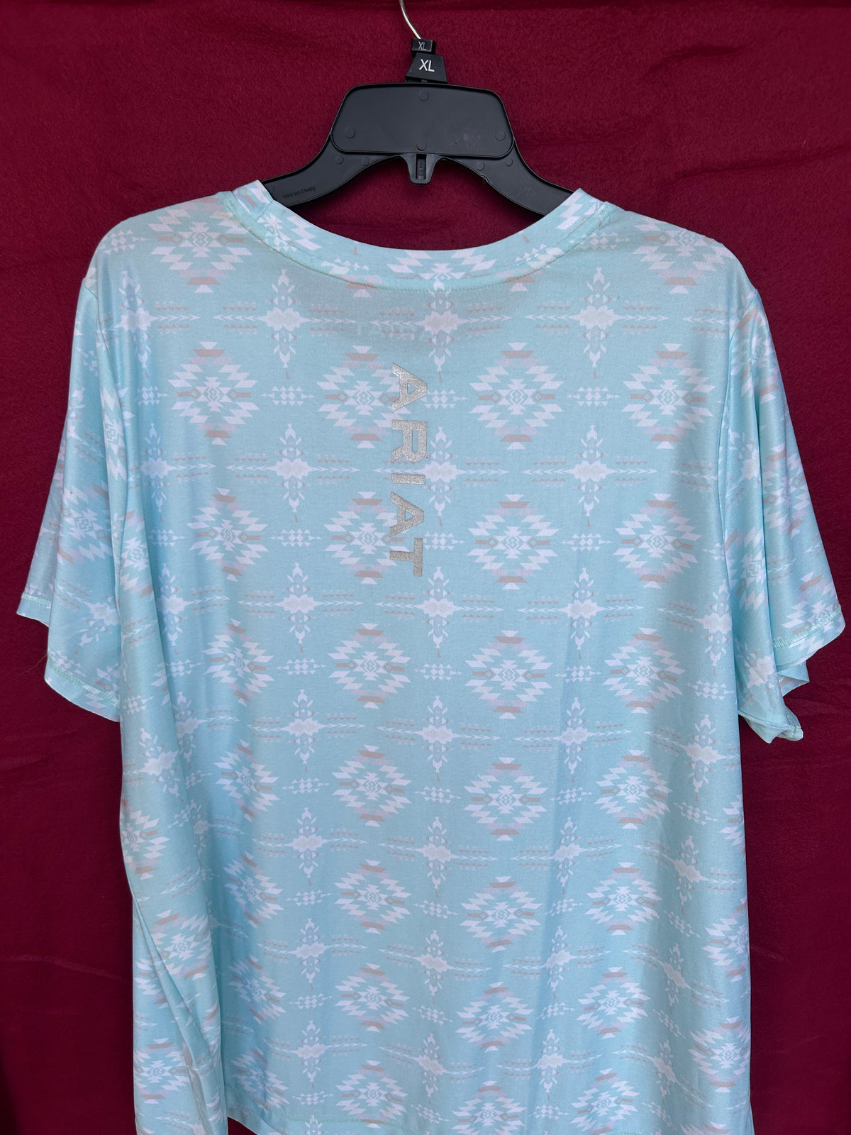 Resale - Ariat Women's Mint Green Aztec Print Short Sleeve Shirt NWT
