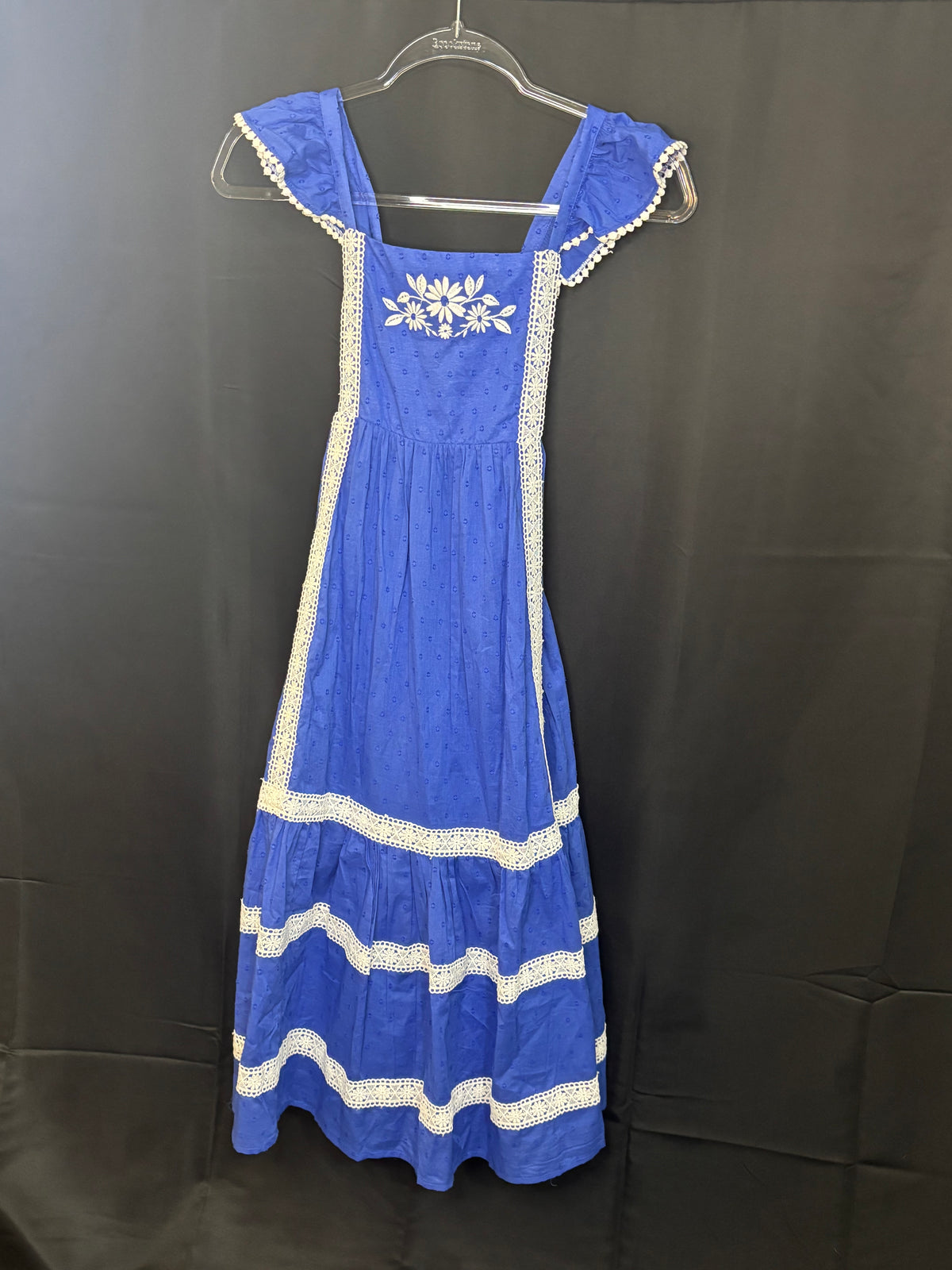 Resale - EttaVee Blue Cross-Back Cotton Maxi Dress – Youth 10 – NWT