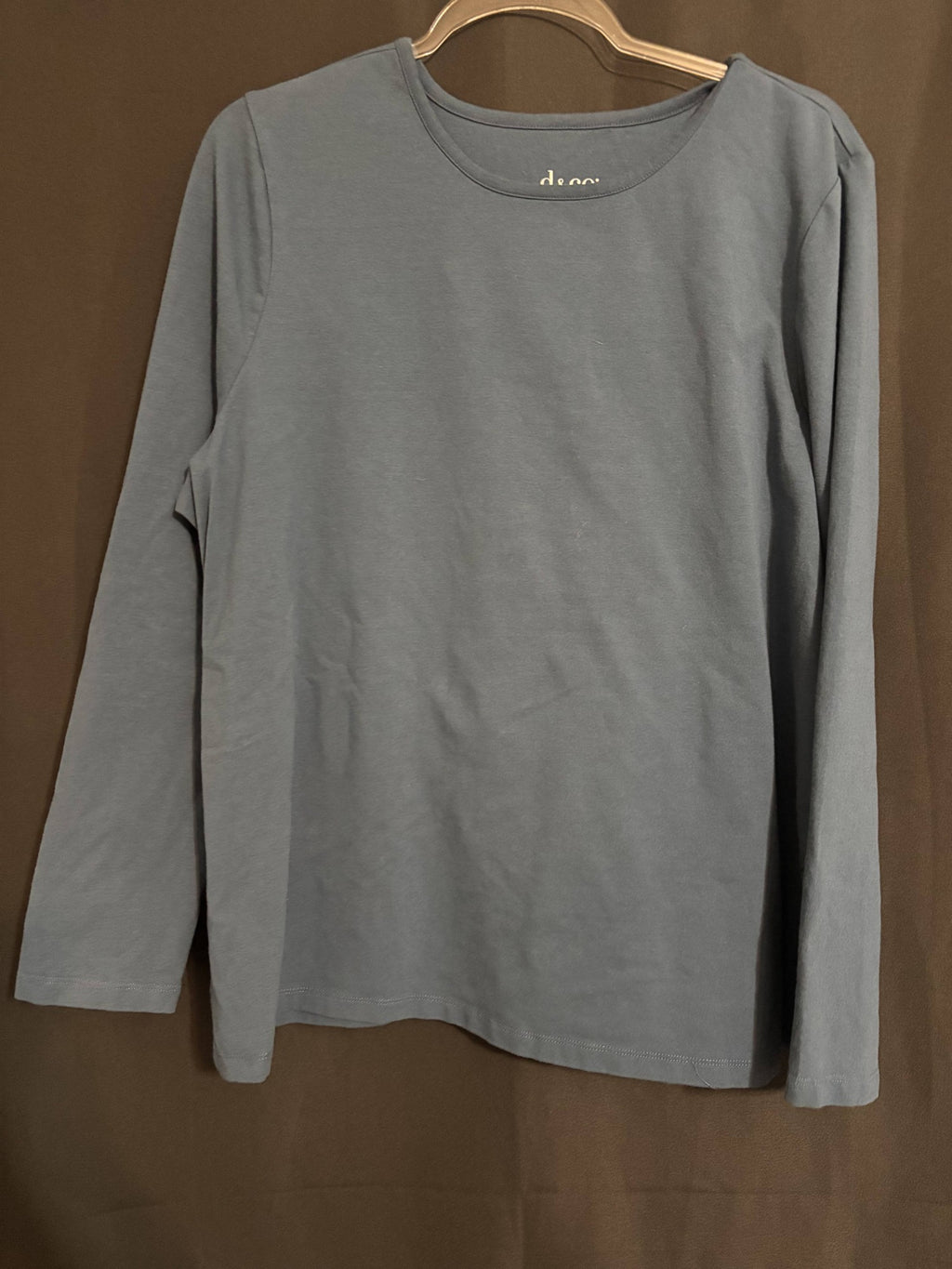 Resale - d&co essentials Women's Navy Blue Long Sleeve Crewneck Knit Top — Size XL, Soft Relaxed Pullover