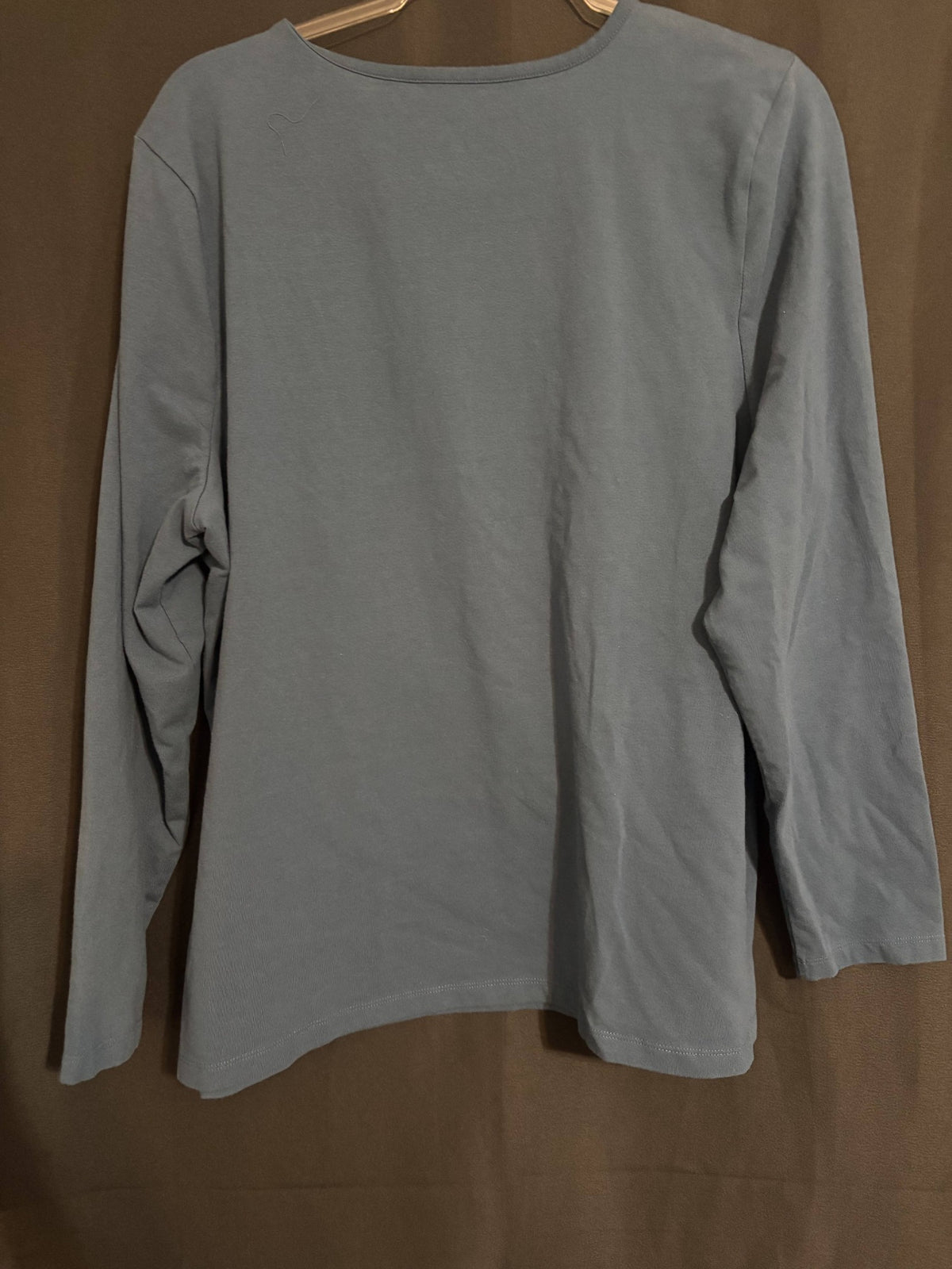 Resale - d&co essentials Women's Navy Blue Long Sleeve Crewneck Knit Top — Size XL, Soft Relaxed Pullover