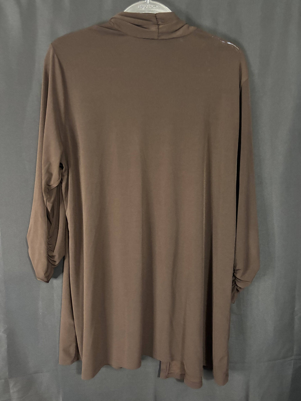 Resale - Susan Graver Open-Front Cardigan — Brown — Women's XL