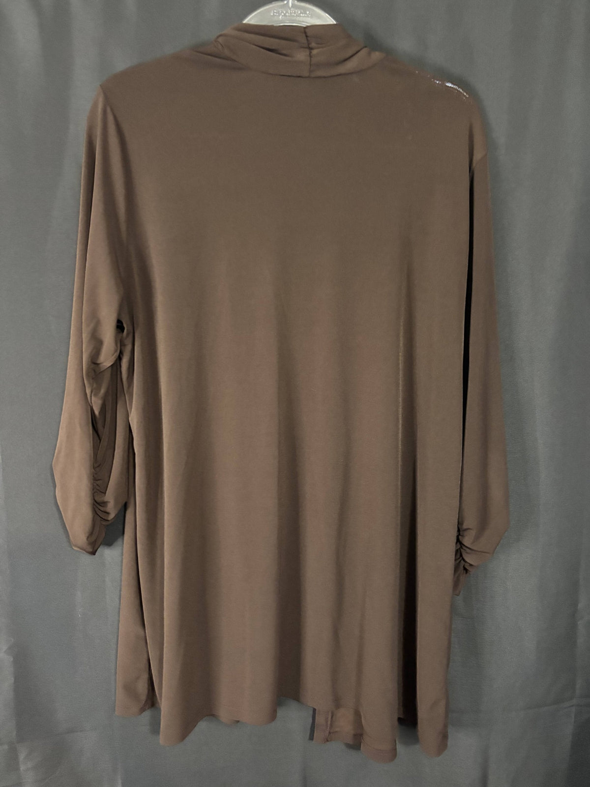 Resale - Susan Graver Open-Front Cardigan — Brown — Women's XL