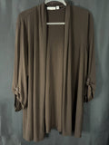 Resale - Susan Graver Open-Front Cardigan — Brown — Women's XL