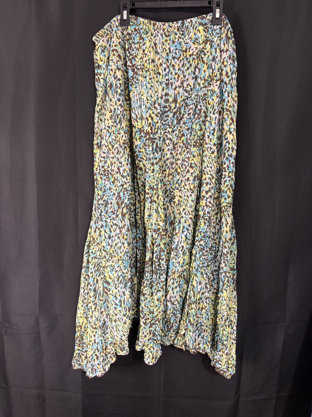 Resale - Savvy Rafael Printed Panel Skirt — Yellow & Blue — Women's XL