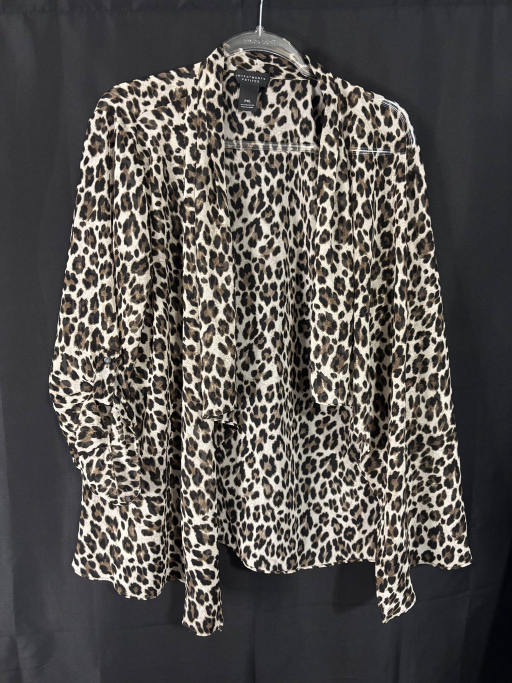Resale - Investments Petites Leopard Cardigan — Sheer — PXL