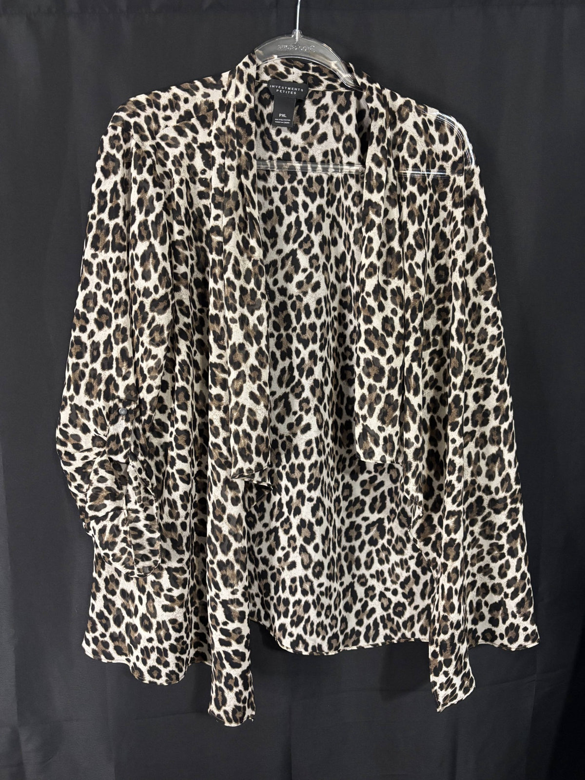 Resale - Investments Petites Leopard Cardigan — Sheer — PXL