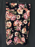 Resale - Ultra Flirt Floral Pencil Skirt — Black with Coral Blooms — Women's M