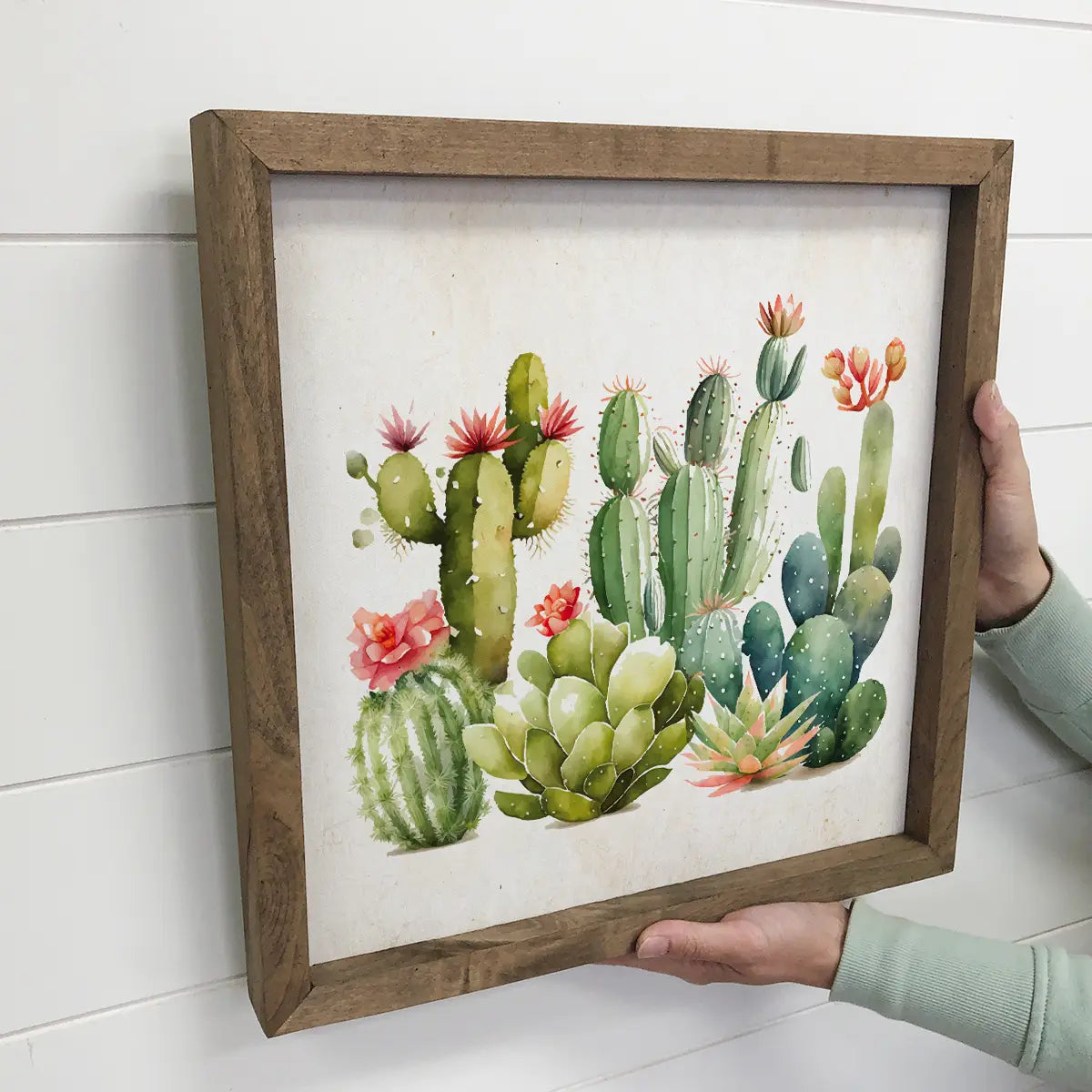 Colorful Cactus Bloom Framed Art Print