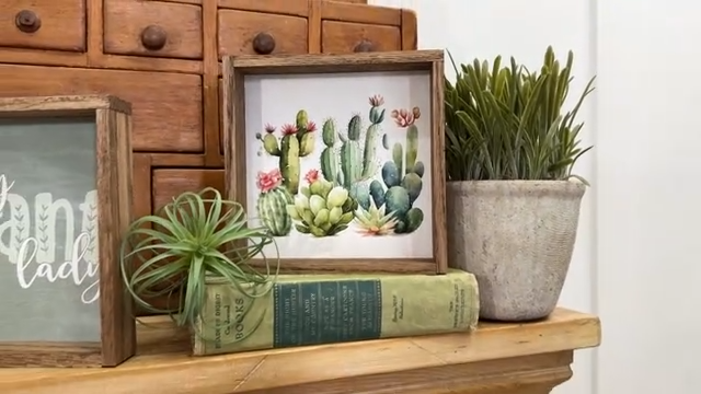 Colorful Cactus Bloom Framed Art Print