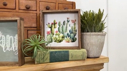 Colorful Cactus Bloom Framed Art Print